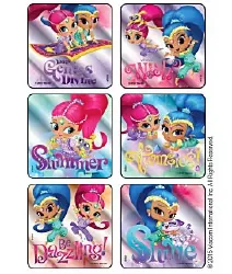 Kids Love Stickers® 75 per Unit Shimmer and Shine Genies Divine Foil Sticker
