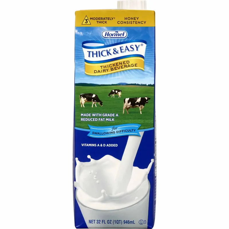 Thickened Beverage Thick & Easy® Dairy 32 oz. Carton Milk Flavor Liquid IDDSI Level 3 Moderately Thick/Liquidized