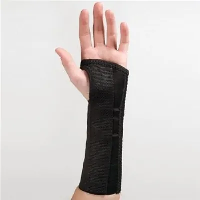 Wrist Support without Wrist Strap Rolyan® AlignRite™ Cotton / Rubber Left Hand Black Medium