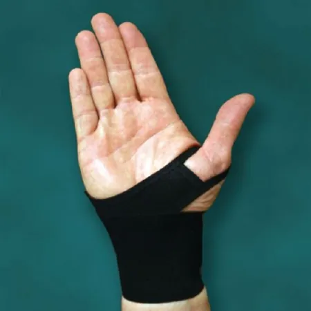 Wrist Support with Thumb Loop AmbiBand Low Profile Elastic Left or Right Hand Black One Size Fits Most