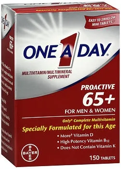 Multivitamin Supplement One-A-Day® Proactive Vitamin A / Vitamin D / Ascorbic Acid 2500 IU - 90 mg - 1200IU Tablet 150 per Box
