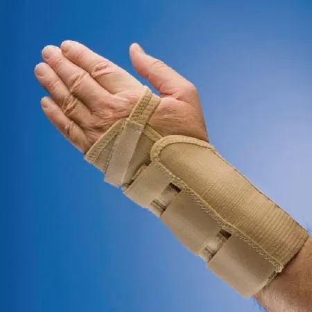 Wrist Brace Rolyan® AlignRite™ Enlarged Cotton / Metal / Rubber Left Hand Beige Short