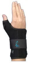 Wrist Brace with Thumb Spica Ryno Lacer® Low Profile Polypropylene / Suede Left Hand Black 2X-Small