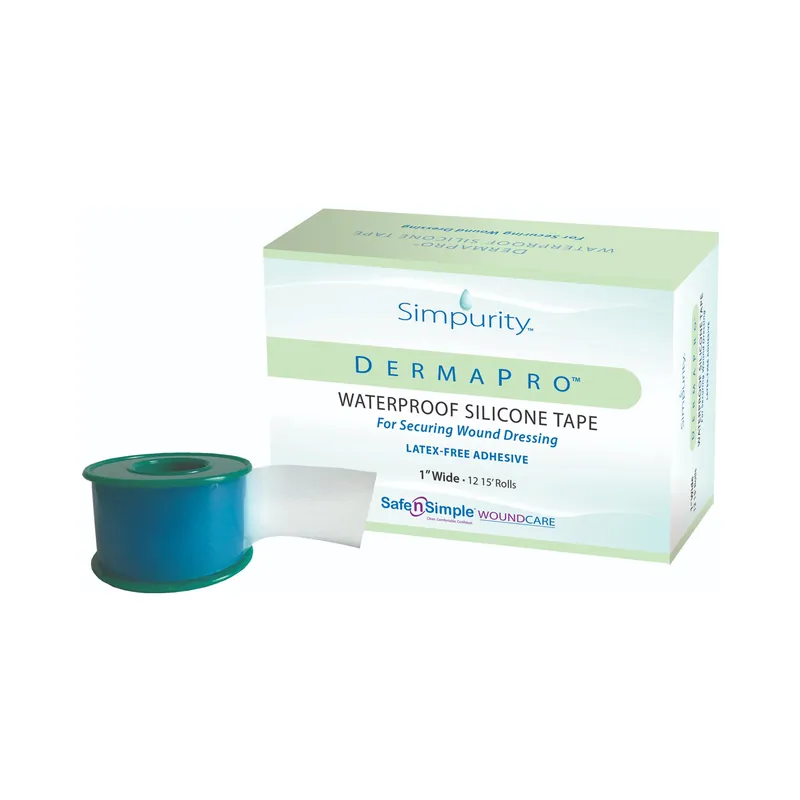 Medical Tape DermaPro™ Waterproof Silicone 1 Inch X 5 Yard White NonSterile