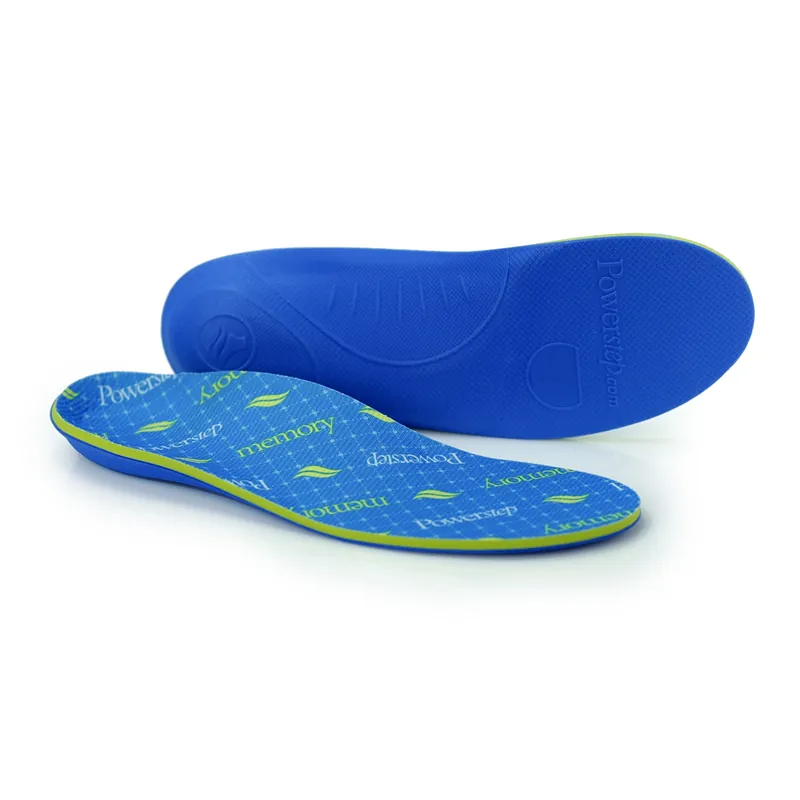 Powerstep® Memory Foam Insoles Orthotic Insert Size C Polyester / Memory Foam / EVA / Polyproplene Blue / Lime Green Male 6 to 6-1/2 / Female 8 to 8-1/2