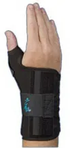 Wrist Brace with Thumb Spica Universal Ryno Lacer® Aluminum / Felt / Suede Left Hand Black One Size Fits Most