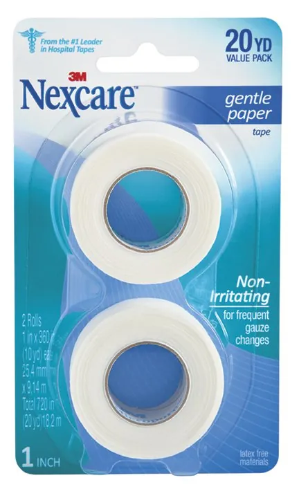 Medical Tape Nexcare™ Gentle Skin Friendly Paper 1 Inch X 10 Yard White NonSterile