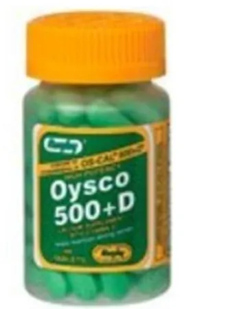 Joint Health Supplement Oysco 500 Calcium / Vitamin D 500 mg - 200 IU Strength Tablet 60 per Bottle