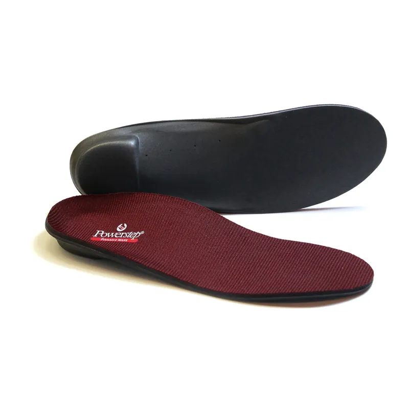 Powerstep® Pinnacle Junior Orthotic Insole Full Length Size C Polypropylene / EVA / Polyester / VCT® Foam Gray / Maroon Male 6 to 6-1/2 / Female 8 to 8-1/2