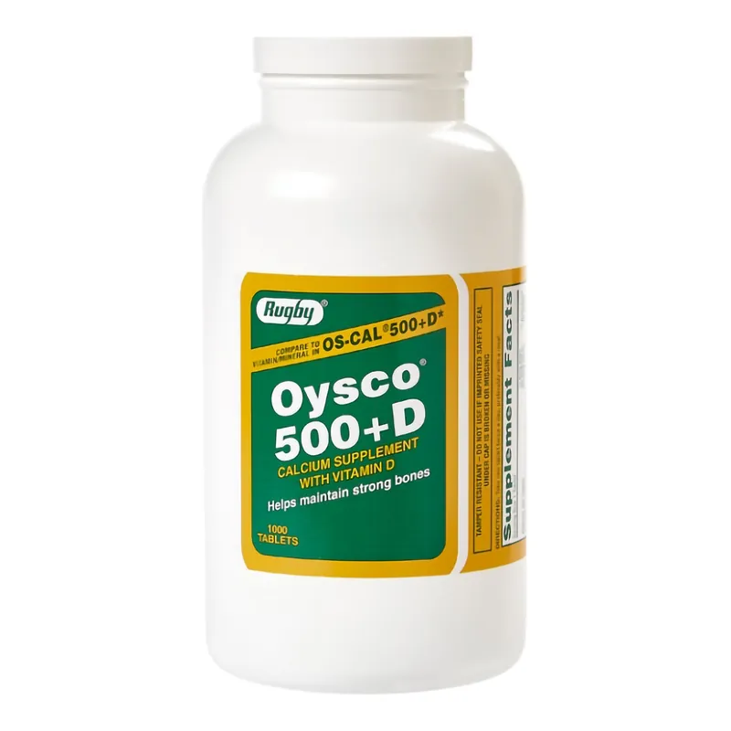 Joint Health Supplement Rugby® Oysco Calcium / Vitamin D 500 mg - 200 IU Strength Tablet 1,000 per Bottle