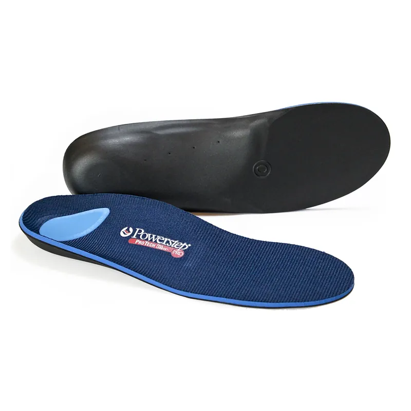 Powerstep® ProTech Orthotic Insole Full Length Size L Polypropylene / EVA / Polyester / Poron® Black / Blue Male 16 and Up