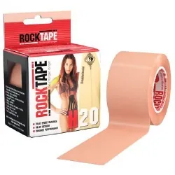 Kinesiology Tape Rock Tape® Extra Sticky Water Resistant Cotton / Nylon 2 Inch X 5 Yard Beige NonSterile