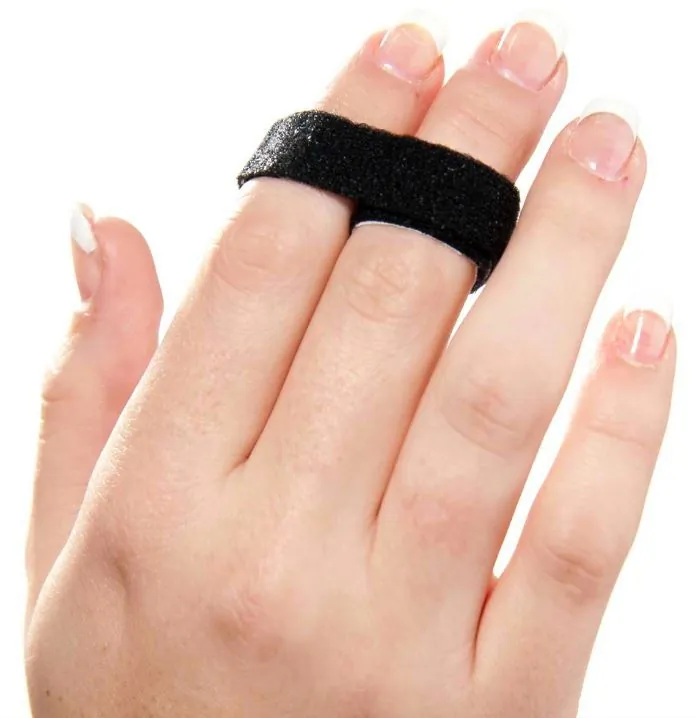 Finger Splint 3pp® Buddy Loop® Hook and Loop Strap Closure Left or Right Hand Black