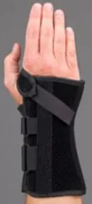 Wrist Brace V-Strap™ Aluminum / Felt / Vetstretch Left Hand Black 2X-Large
