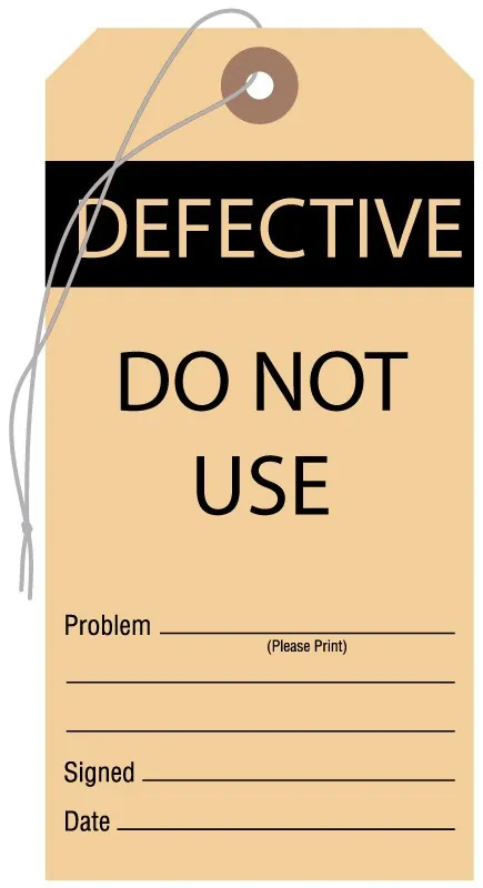Warning Tag UAL™ With Caution Beige / Black 3-1/8 X 6-1/4 Inch Medium Card Stock 50 per Pack