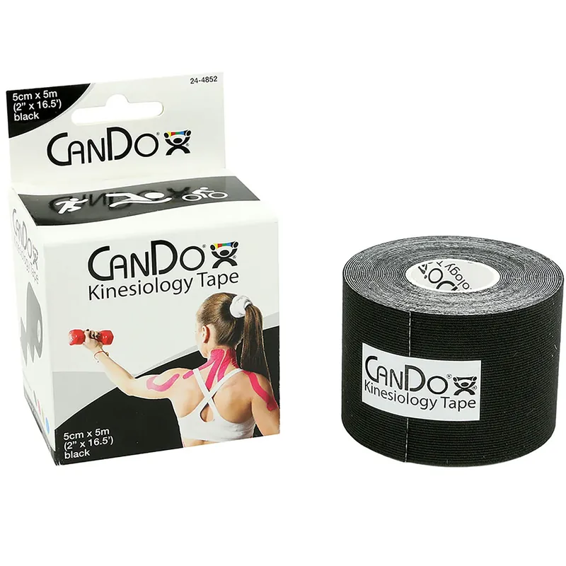 Kinesiology Tape CanDo® Water Resistant Cotton / Rayon 2 Inch X 5 Yard Black NonSterile