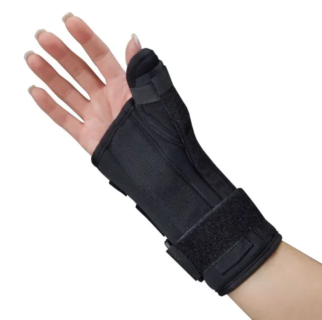 Wrist Brace with Thumb Spica Polyester Foam / Nylon / Tricot Right Hand Black X-Large