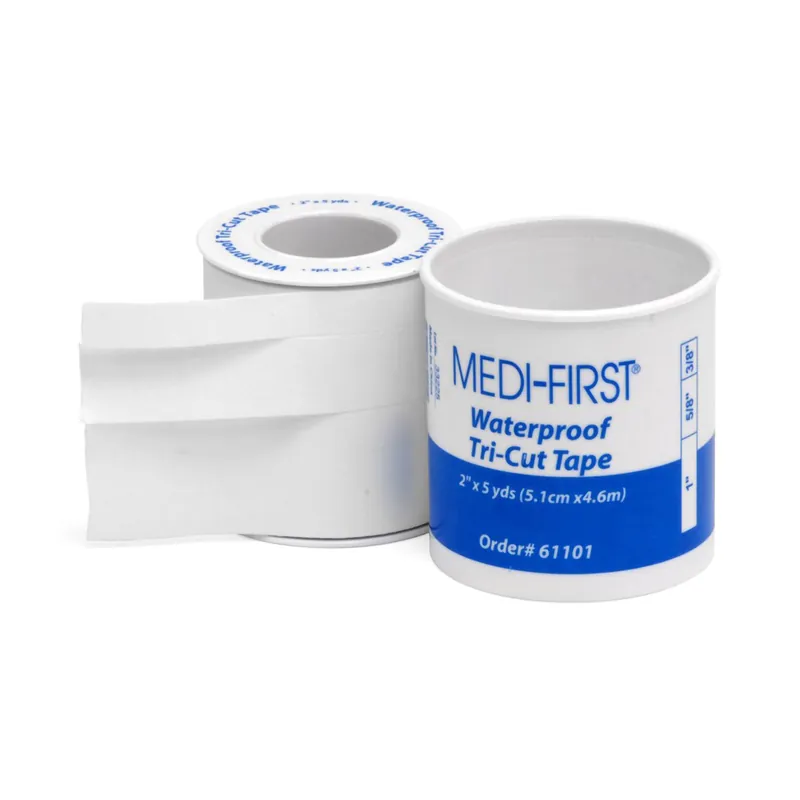 Medical Tape Medi-First® Waterproof Adhesive 3/8 / 5/8 / 1 Inch X 5 Yard White NonSterile