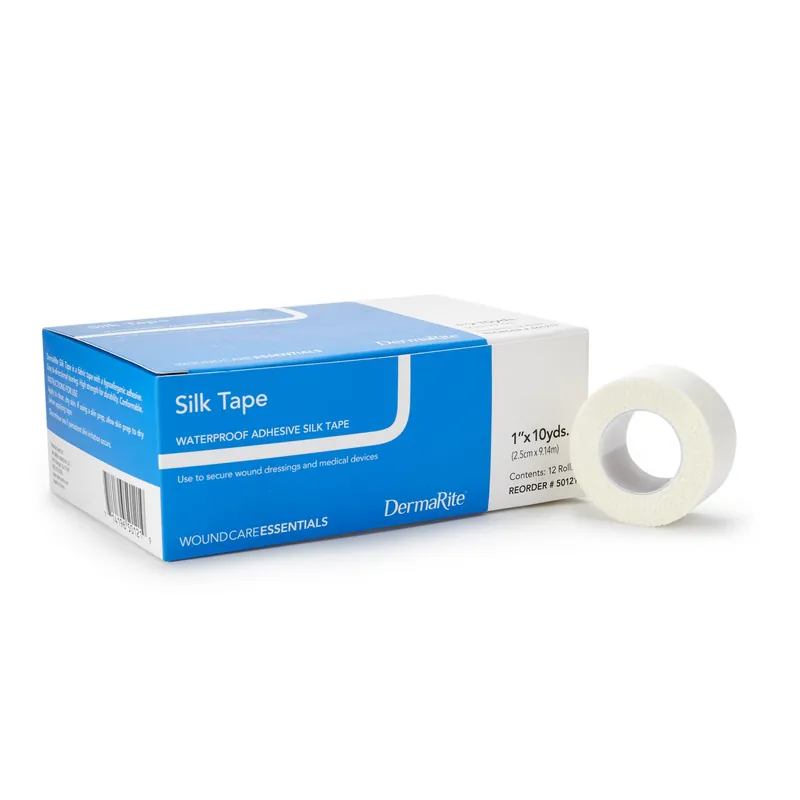 Medical Tape Silk Tape Waterproof Silk-Like Cloth 1 Inch X 10 Yard White NonSterile