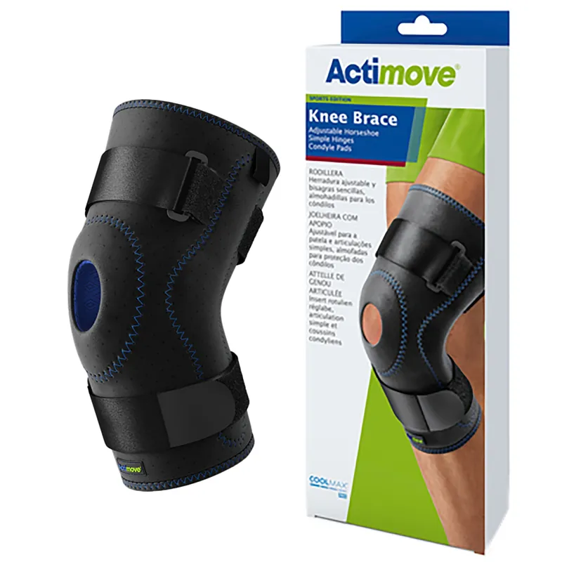 Knee Brace Actimove® Sports Edition X-Large Pull-On / D-Ring / Hook and Loop Strap Closure 20 to 22 Inch Thigh Circumference Left or Right Knee
