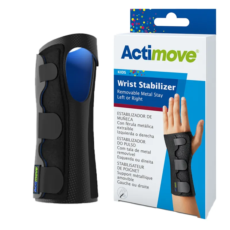 Wrist Brace Actimove® Stabilizer Low Profile Aluminum Alloy / Elastane / Polyamid / Polyester / Polyurethan / Polyvinylchloride Left or Right Hand Black Medium