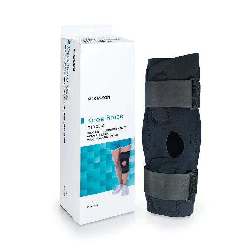 Knee Brace Large Wraparound / Hook and Loop Strap Closure with D-Rings 20-1/2 to 23 Inch Circumference Left or Right Knee