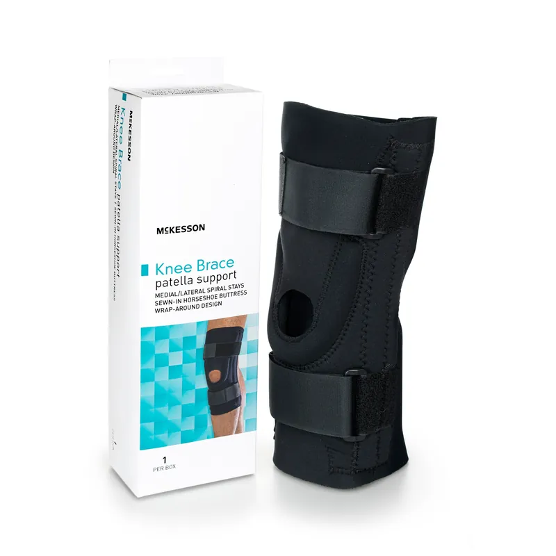 Knee Brace Medium Pull-On / Hook and Loop Strap with D-Rings 18 to 20-1/2 Inch Circumference Left or Right Knee