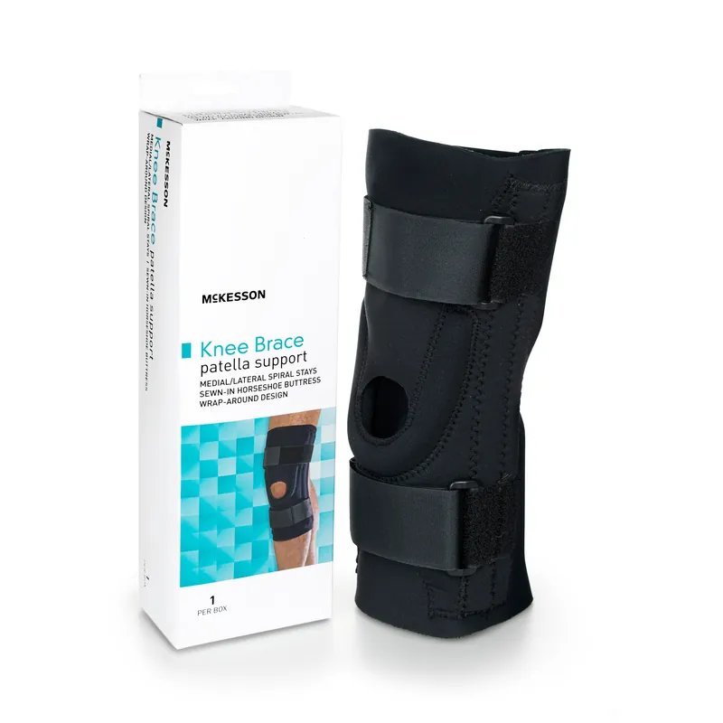 Knee Brace Large Pull-On / Hook and Loop Strap with D-Rings 20-1/2 to 23 Inch Circumference Left or Right Knee