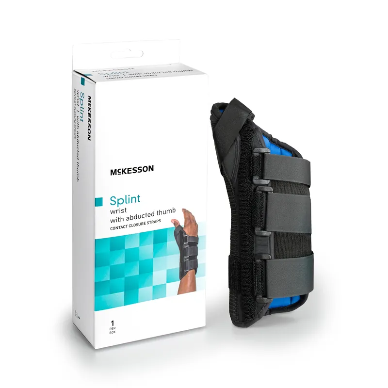 Wrist Brace with Abducted Thumb Aluminum / Foam / Spandex / Plastic Right Hand Black X-Small