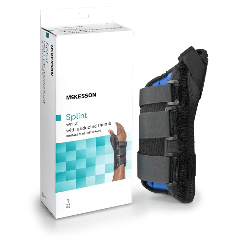 Wrist Brace with Abducted Thumb Aluminum / Foam / Spandex / Plastic Left Hand Black X-Small