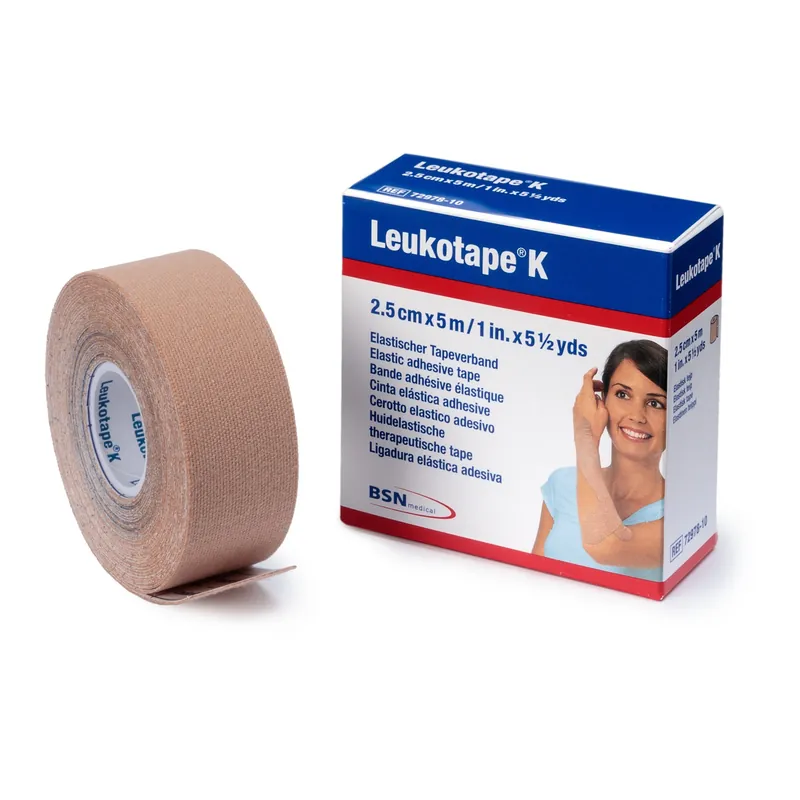 Orthopedic Corrective Tape Leukotape® K Wave Pattern Adhesive Cotton / Polyacrylate 1 Inch X 5-1/2 Yard Beige NonSterile
