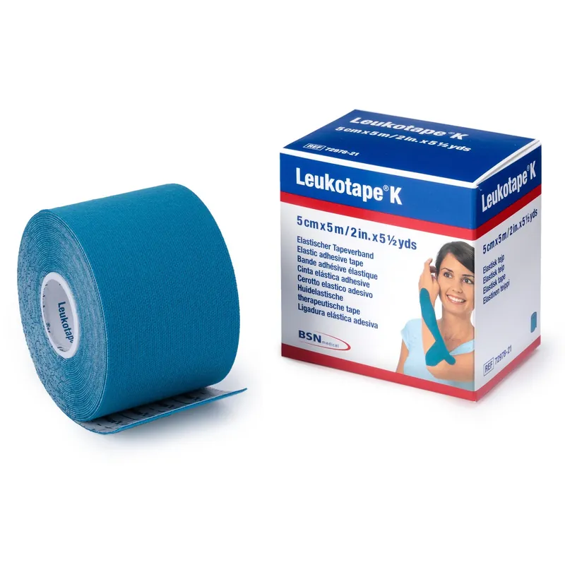 Orthopedic Corrective Tape Leukotape® K Wave Pattern Adhesive Cotton / Polyacrylate 2 Inch X 5-1/2 Yard Blue NonSterile