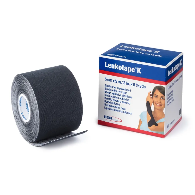 Orthopedic Corrective Tape Leukotape® K Wave Pattern Adhesive Cotton / Polyacrylate 2 Inch X 5-1/2 Yard Black NonSterile