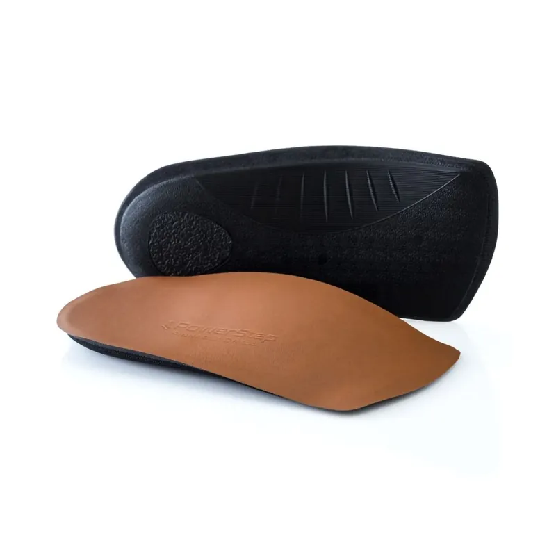 Powerstep® Pinnacle Dress Insole 3/4 Length Size F Polypropylene / EVA / Nylon / VCT® Foam Black / Brown Male 12 to 13-1/2
