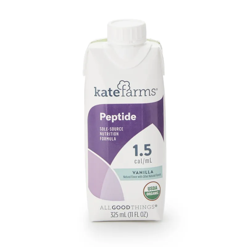 Oral Supplement Kate Farms® Peptide 1.5 Vanilla Flavor Liquid 11 oz. Carton