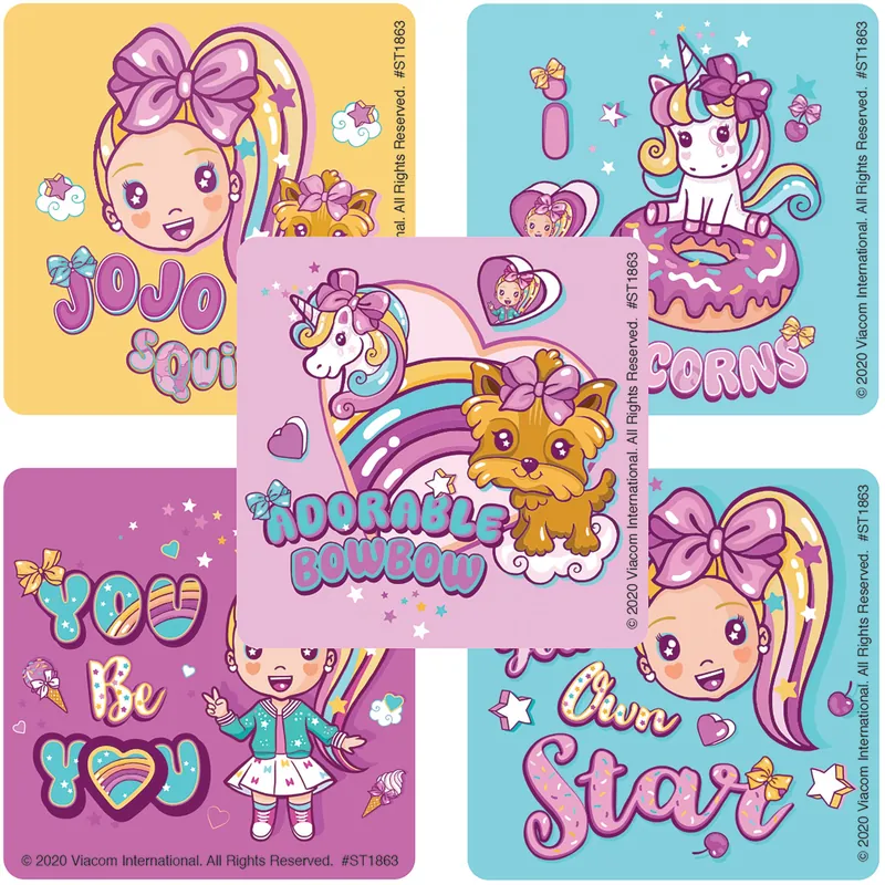 SmileMakers® 114 per Unit Jojo Siwa Cute & Squishy Sticker 2-1/2 Inch