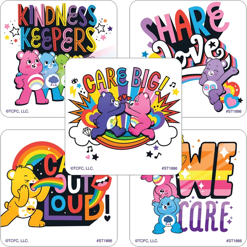 SmileMakers® 118 per Unit Care Bears Kindness Keepers Sticker 2-1/2 Inch