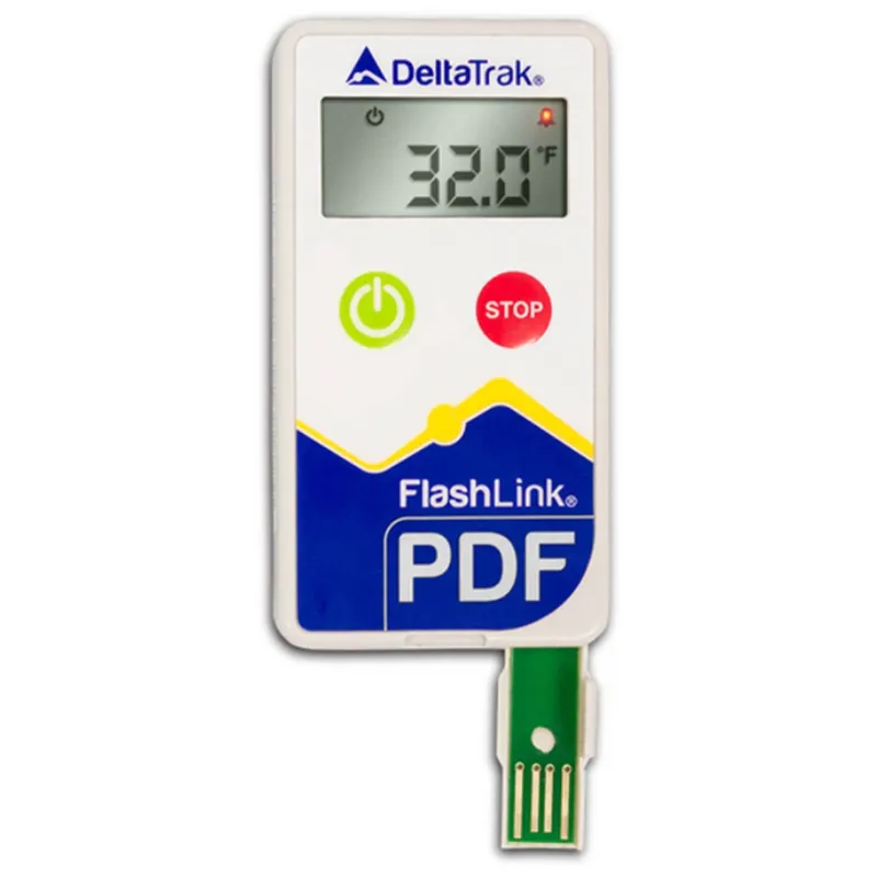 Temperature Data Logger with Alarm Flashlink® PDF Logger Fahrenheit -40°F to +122°F (-40°C to +50°C) Internal Sensor Battery Operated