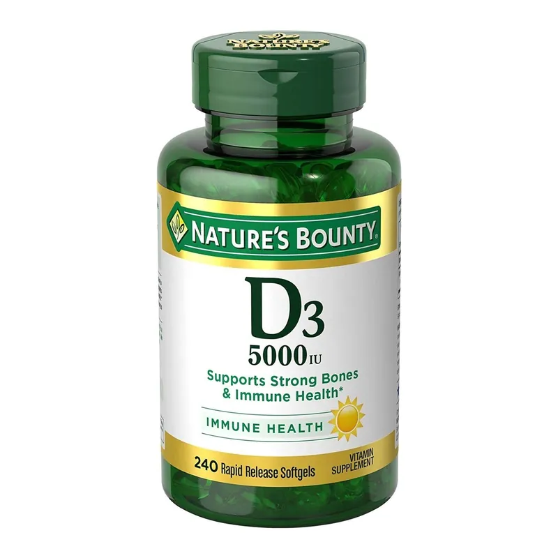 Vitamin Supplement Nature's Bounty® D3 Cholecalciferol 5000 IU Strength Softgel 240 Per Bottle