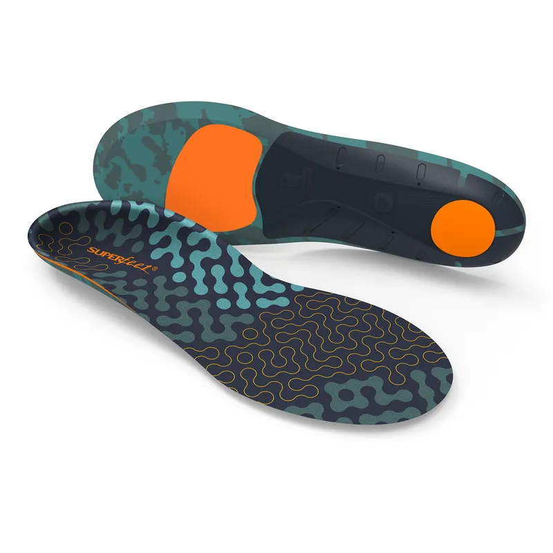 Superfeet® RUN Max Insole Full Length Size F Foam / Nylon Black / Blue / Orange Male 11-1/2 to 13 / Female 12-1/2 to 14