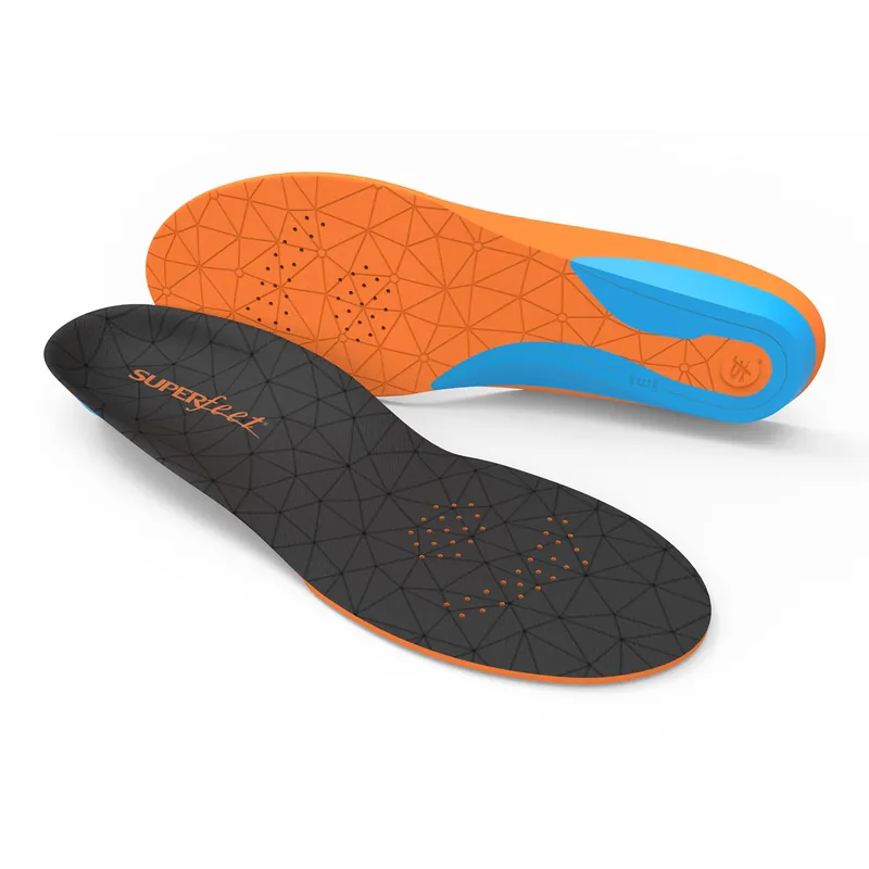 Superfeet® FLEX Insole Full Length Size D Foam / Nylon Black / Blue / Orange Male 7-1/2 to 9 / Female 8-1/2 to 10