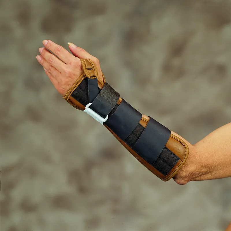 Wrist / Forearm Splint DeRoyal® Vinyl Left Hand Brown Large