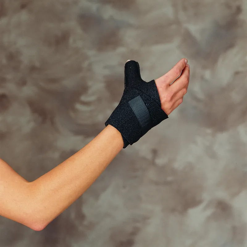 Wrist Support with Abducted Thumb DeRoyal® Wristlet Neoprene Left or Right Hand Black One Size Fits Most