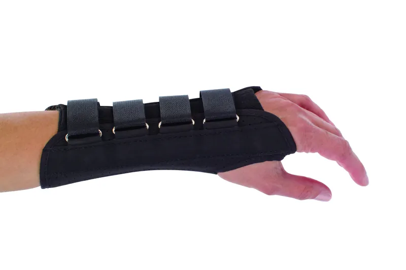 Wrist Support ProCare® Aluminum / Cotton / Flannel / Suede Left Hand Black Large