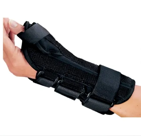 Wrist Brace with Abducted Thumb ProCare® ComfortFORM™ Aluminum / Foam / Spandex / Plastic Right Hand Black X-Small