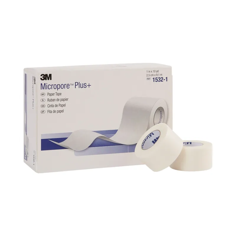 Medical Tape 3M™ Micropore™ Paper Tape Plus High Adhesion Paper 1 Inch X 10 Yard White NonSterile