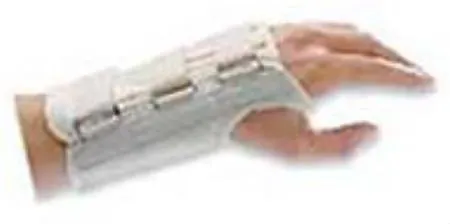 Wrist Brace Rolyan® D-Ring™ Firm Aluminum / Cotton Right Hand White Large