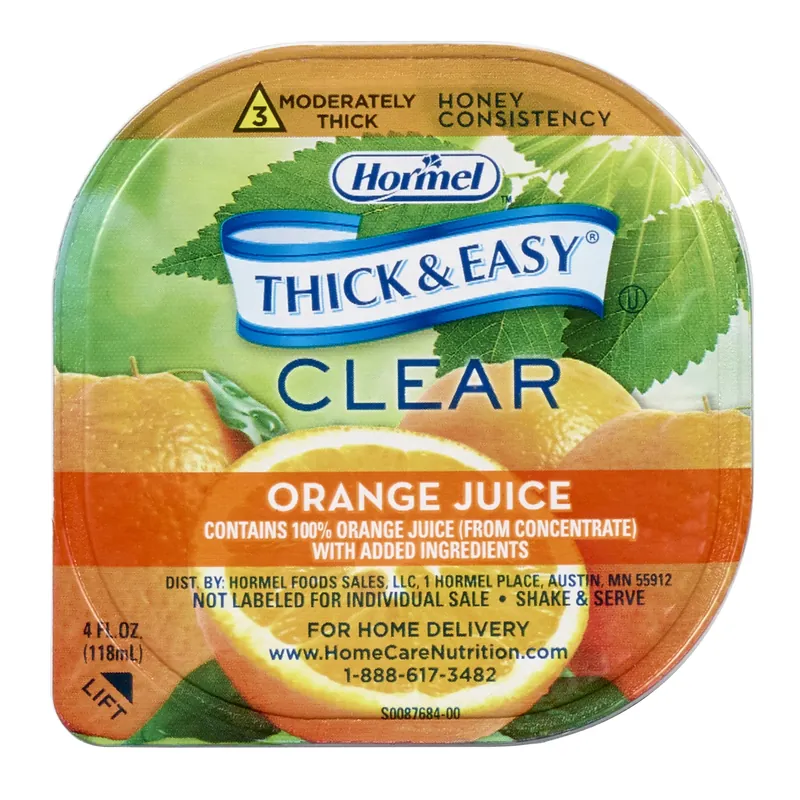Thickened Beverage Thick & Easy® 4 oz. Portion Cup Orange Flavor Liquid IDDSI Level 3 Moderately Thick/Liquidized