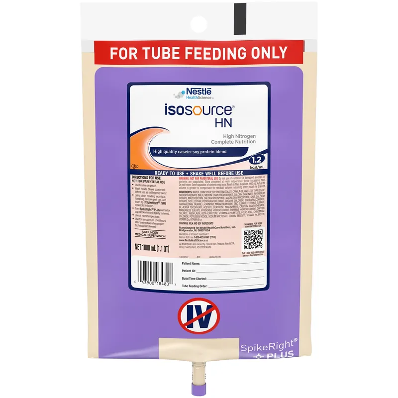 Tube Feeding Formula Isosource® HN Unflavored Liquid 33.8 oz. Bag