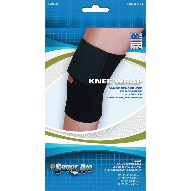 Knee Sleeve Sport-Aid™ Medium Pull-On / Hook and Loop Strap Closure 14 to 15 Inch Knee Circumference Left or Right Knee